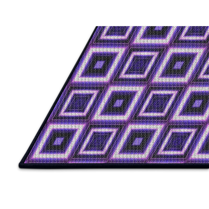 Tapis de zone mauve à motifs, Rectangle 5 pi x 7 pi