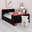 Lit de jour tout-en-un en bois avec sommeil, bureau et rangement avec lit gigogne, bureau-168514637