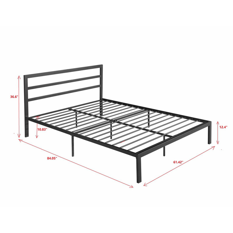 Grand lit plateforme Kimberlly, Gris anthracite