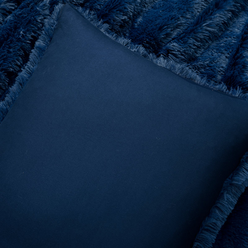 Ensemble d'édredon en microfibre 2 pièces , Très grand, Bleu marine