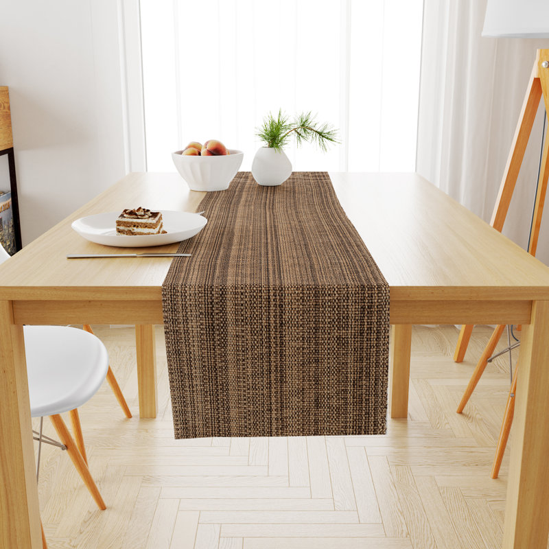 Aaronjacob Cotton Rectangle Table Runnner, Mocha