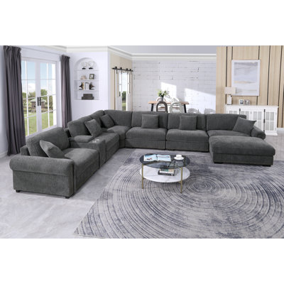 Stimpson 7-Seater Modular Sectional with Cup Holders
