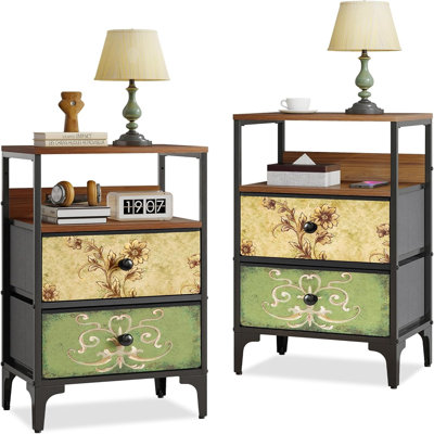 41.9cm W Metal Bedside Table