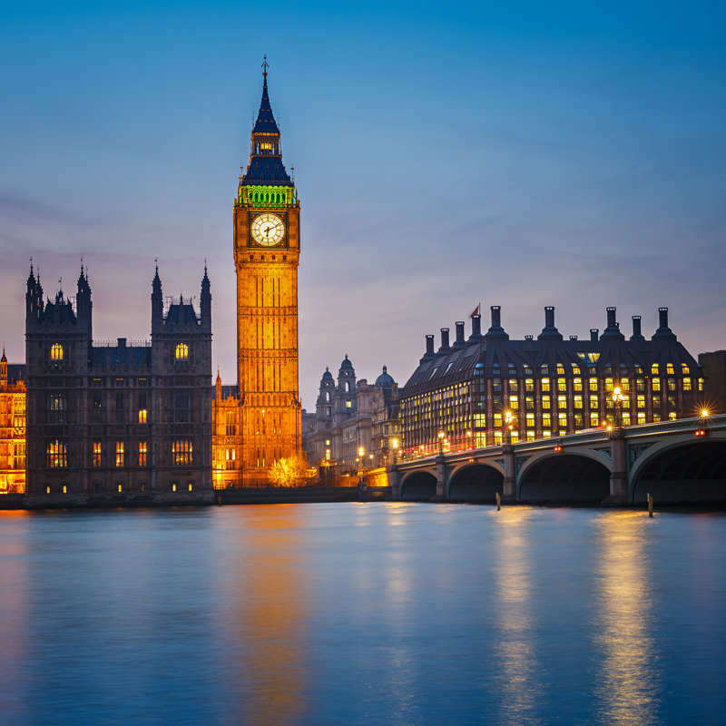 Big Ben At Night by Sborisov - Wrapped Canvas Print, 30cm H x 30cm W