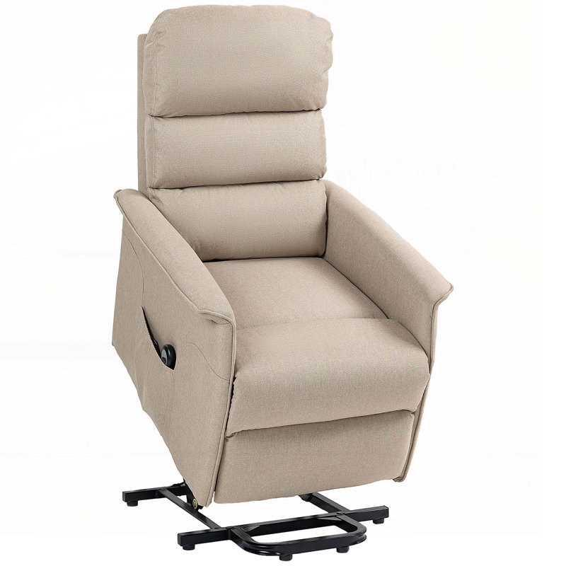 Fauteuil en tissu avec télécommande, Beige, Manuel - Poignée / levier, Oui
