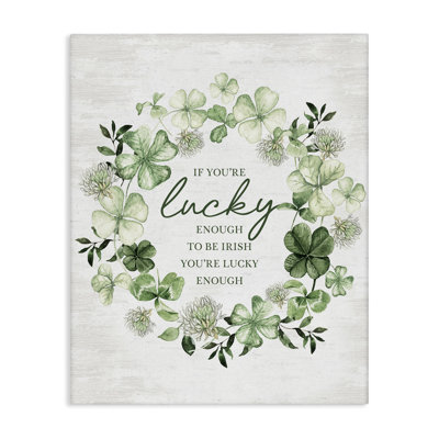 "Inspiring Lucky Wreath", art mural sur toile par lettré et doublé