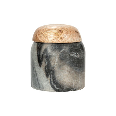 Pot avec couvercle unique en marbre et bois de manguier avec couvercle