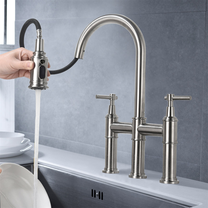 Kozart Pull Down Kitchen Faucet, Brushed Nickel