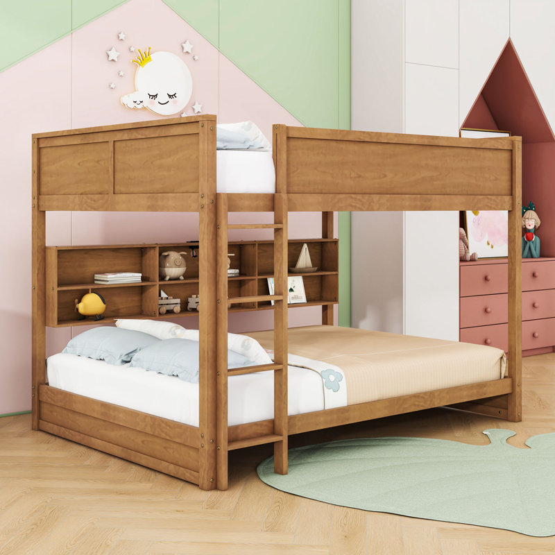 Bunk Bed With Storage Cabinets And Charging Station