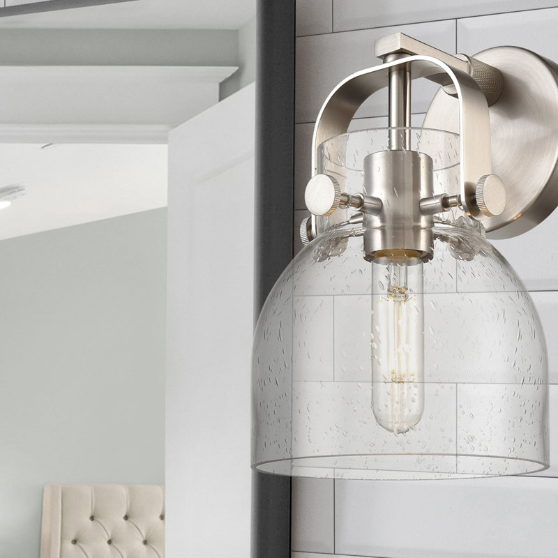 Applique murale 1 lumière 6 po Skycrest, Bullé, Nickel satiné