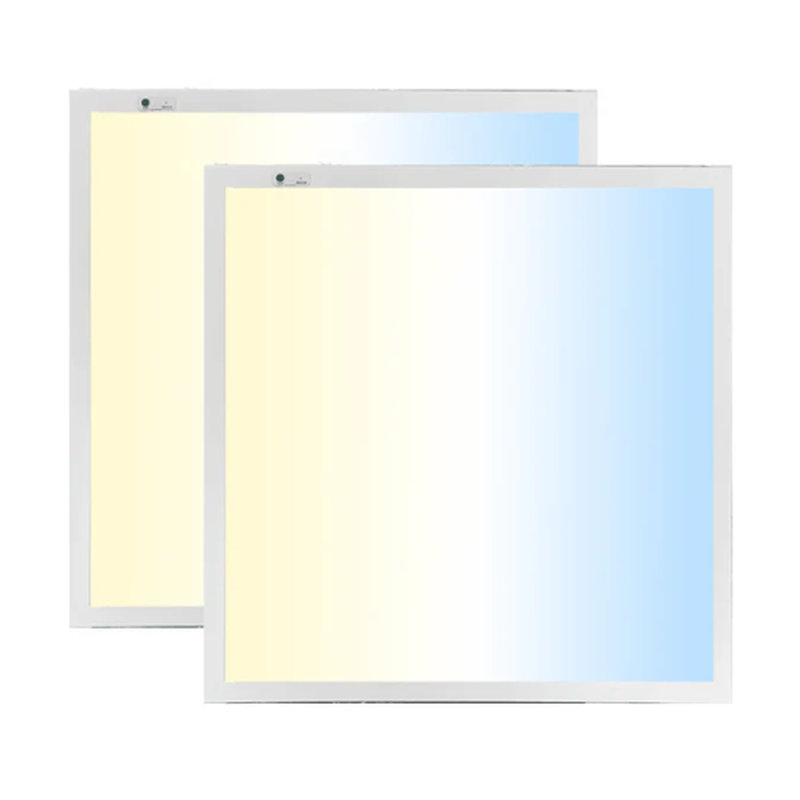 Éclairage à DEL à panneau plat avec pile de secours E2 Lighting | Paquet de 2 | 2 pi x 2 pi | 15 W / 20 W / 25 W / 30 W / 40 W sélectionnable | Intensité 0-10V | 5CCT réglables (ensemble de 2) E2-BPL-2X2-15 / 20/25/30 / 40W-35/40/50/57 / 60K-E-2p