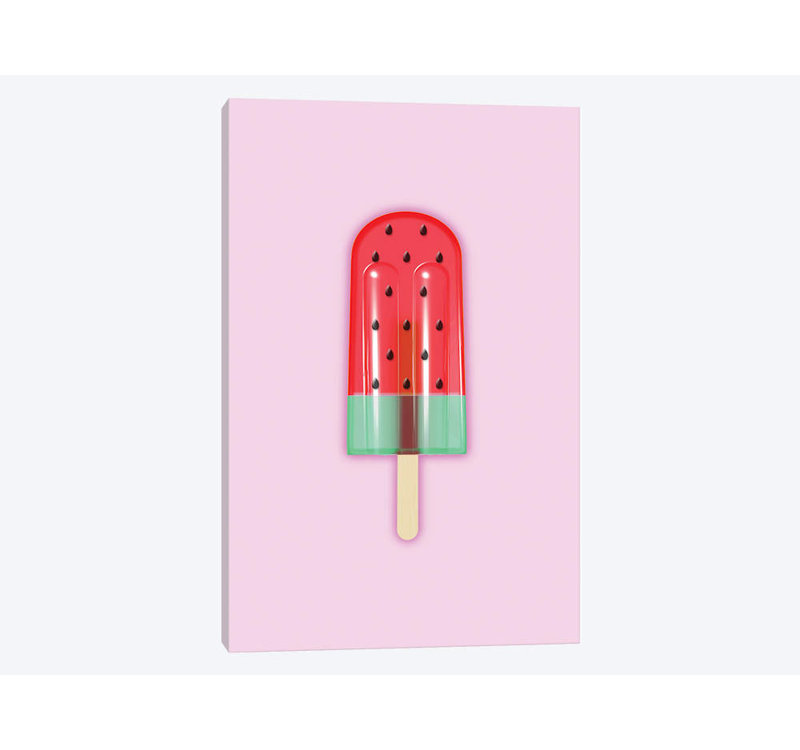 « pastèque popsicle », impression sur toile tendue, H 12 po x l 8 po x P 0,75 po, Pas de tapis, Toile tendue