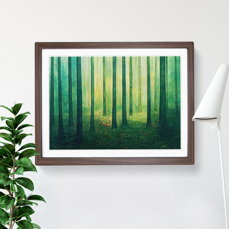 Forest Vol.2 - Single Picture Frame Painting, 46cm H x 64cm W x 2cm D, Walnut