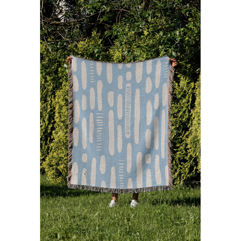 Jeté en coton Deka, Ciel, 50 x 70