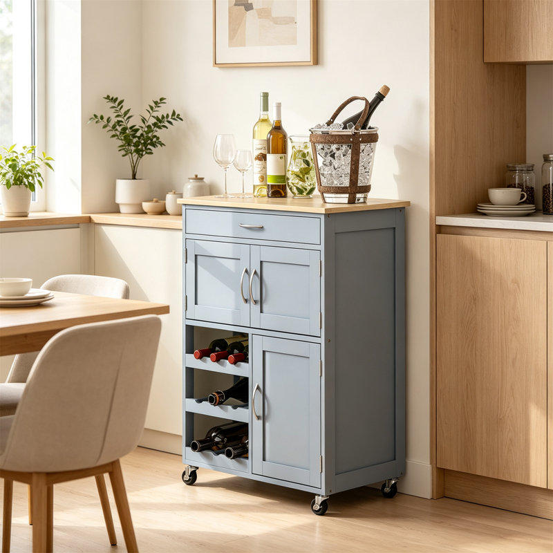 67 cm W Kitchen Island with, Grey