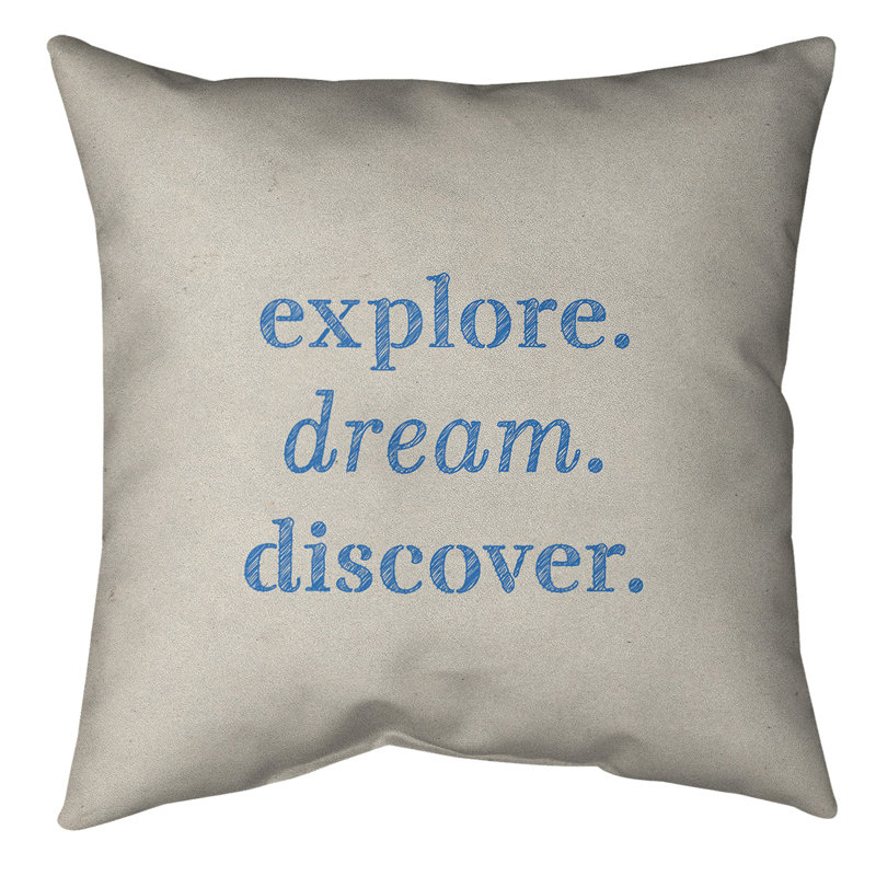 Floor Pillow, 28" x 28", White/Blue