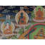 Manjushri - divinité bouddhiste tibétaine (Thangka sans brocart) | Or pur 24 carats avec peinture acrylique