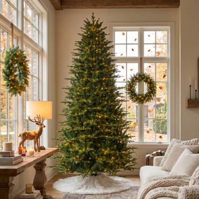 Sapin de Noël artificiel vert 9 pi avec 3000 lumières micro-lumières, 10 fonctions avec télécommande