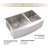 33" L x 21" W Farmhouse Double Bowl 60/40 Kitchen Sink Stainless Steel Kitchen Sink Apron Front Sink-63719988