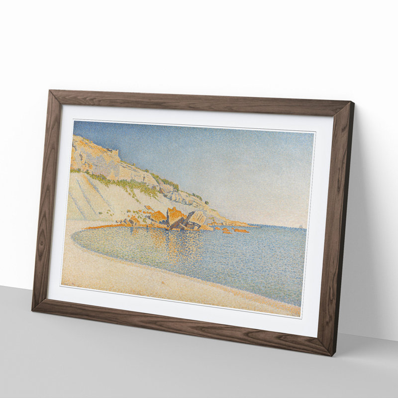 Cassis Cap Lombard Opus by Paul Signac - Picture Frame Painting, 27cm H x 36cm W x 2cm D, Walnut Framed