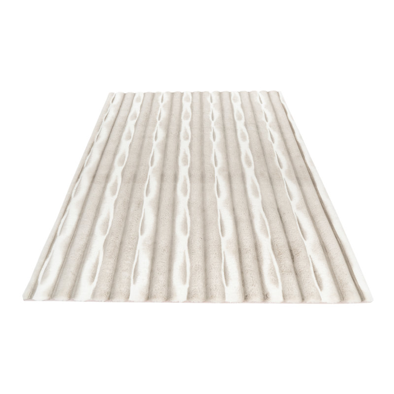 Waves Striped Hand Tufted Dhurrie, Taupe, Rectangular 200 x 290cm