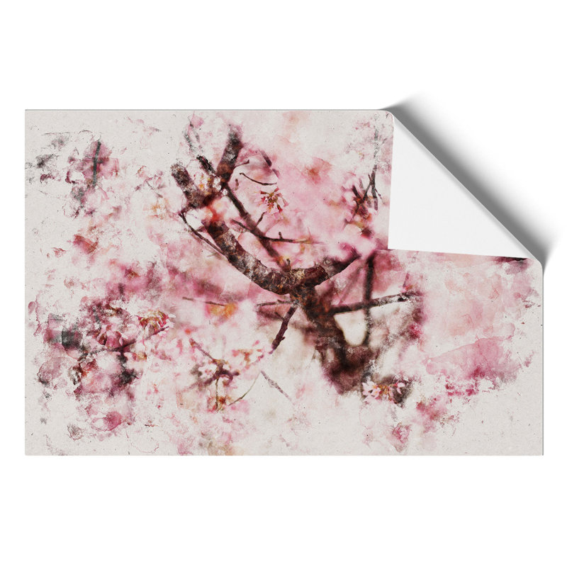 Pink Cherry Blossom Flowers Vol.4 - Unframed Painting, 30cm H x 42cm W x 0.1cm D