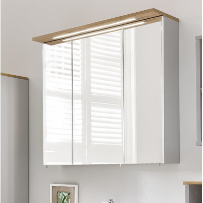 705 mm W 723 mm H Recessed Mirrored Bathroom Cabinets 6 Adjustable Shelves with Mirror