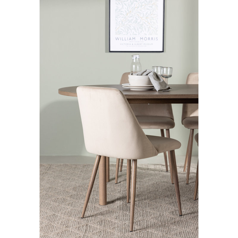 Pimentel 4 - Person Dining Set, Brown, Brown