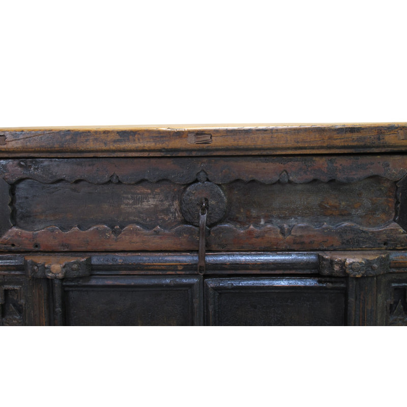 Antique Distressed Elm Altar Cabinet