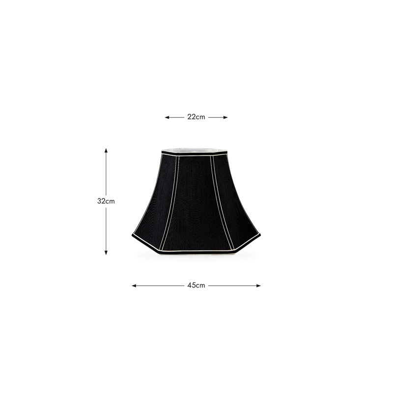 Ervine Bell Lamp Shade ( Uno ), 32cm H x 45cm W x 52cm D, Black