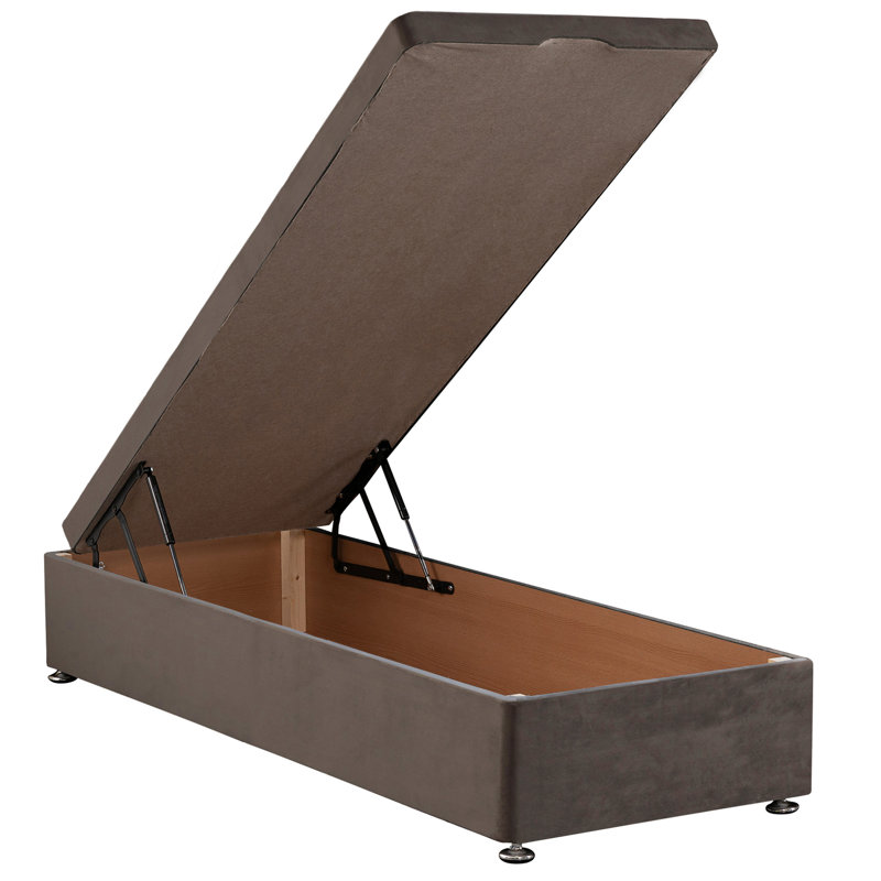 Riviere Divan Bed Base, Plush Mole, Front Open Ottoman Base, Single (3')