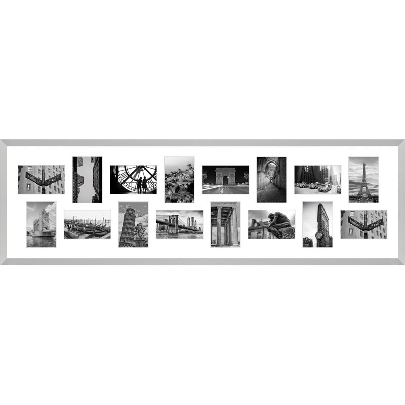 Kumrije Wood Picture Frame with Mat, Silver