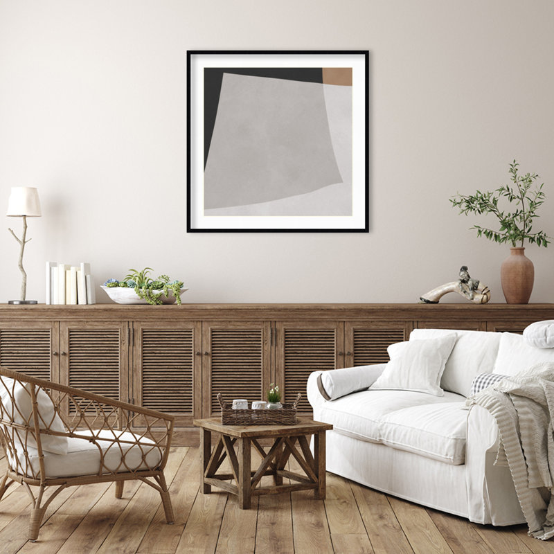 «Curved Neutral Paths» par Pavier Wood, reproduction d'art encadrée, H 41 po x l 41 po, Noir Svelte