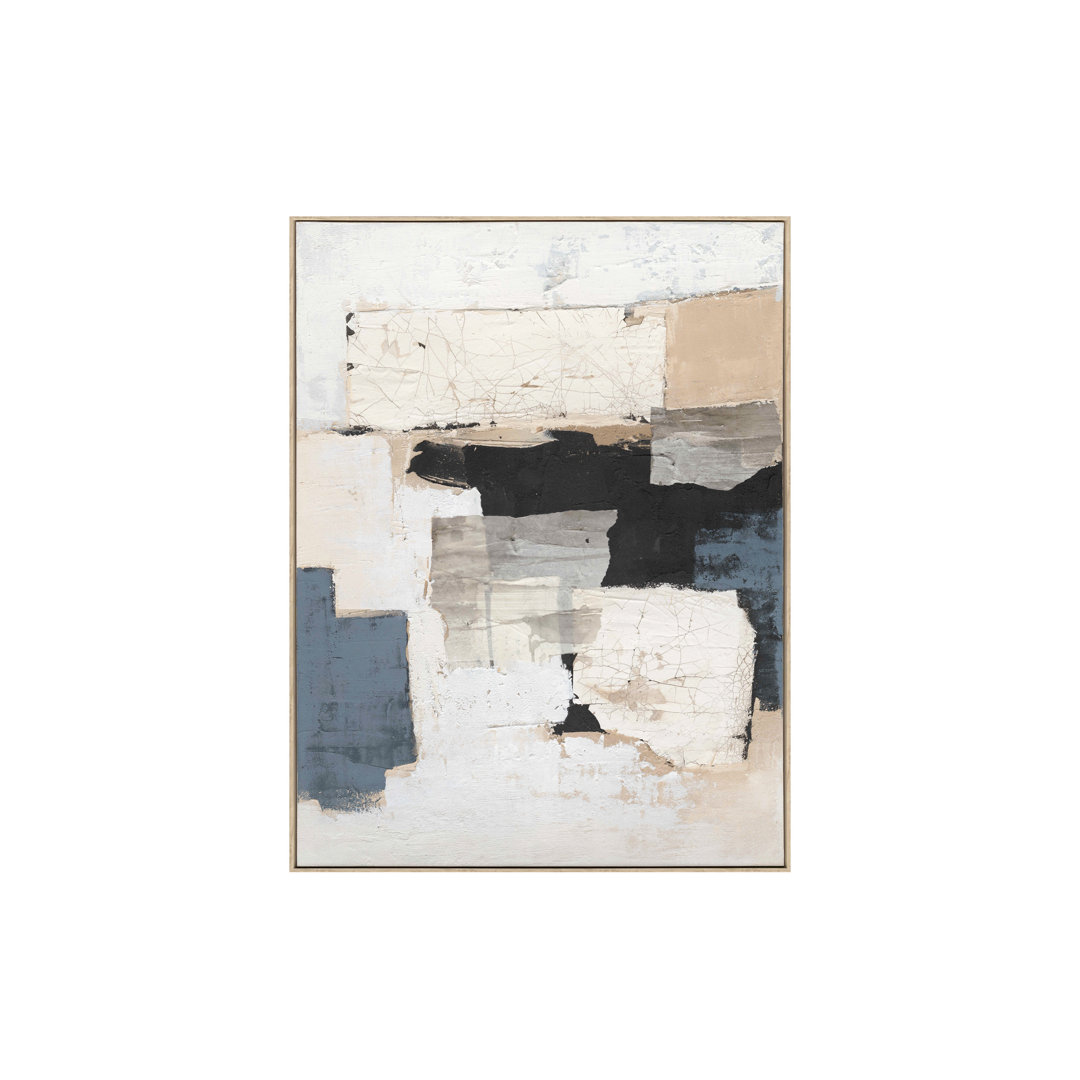 ABSTRACT 100% HAND PAINTED CANVA 90x5x120 CM - Floater Frame Painting on Canvas