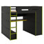 Lit mezzanine double en bois avec poste de travail intégré, garde-robe, rangement spacieux et éclairage DEL-704552413