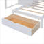 Structure de lit superposé, rangement double sur lit simple, fabrication en bois massif, blanc pur, tiroirs et garde-robe intégrés
