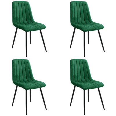 Montegut 47cm H Tufted Velvet Upholstered Upholstered Back Side Chair in Green