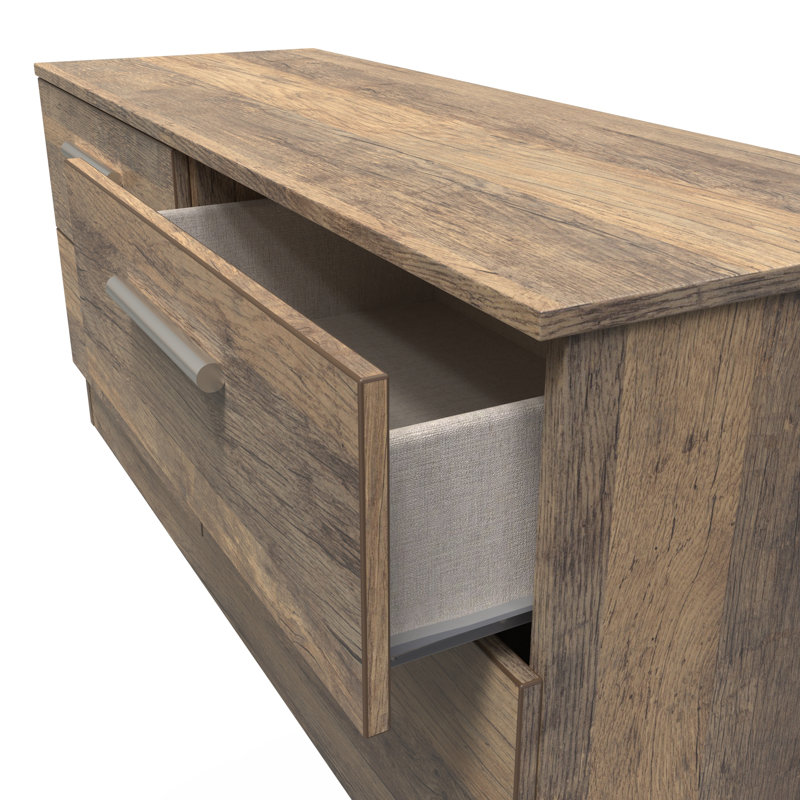 Fully Assembled Harshal 4 - Drawer Chest of Drawers, Vintage Oak