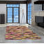 Tapis beige / mauve / brun en cuir de vache fabriqué à la main Alba-Murray