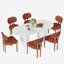 Ensemble de table de cuisine ovale à double piédestal-548505908-552246913