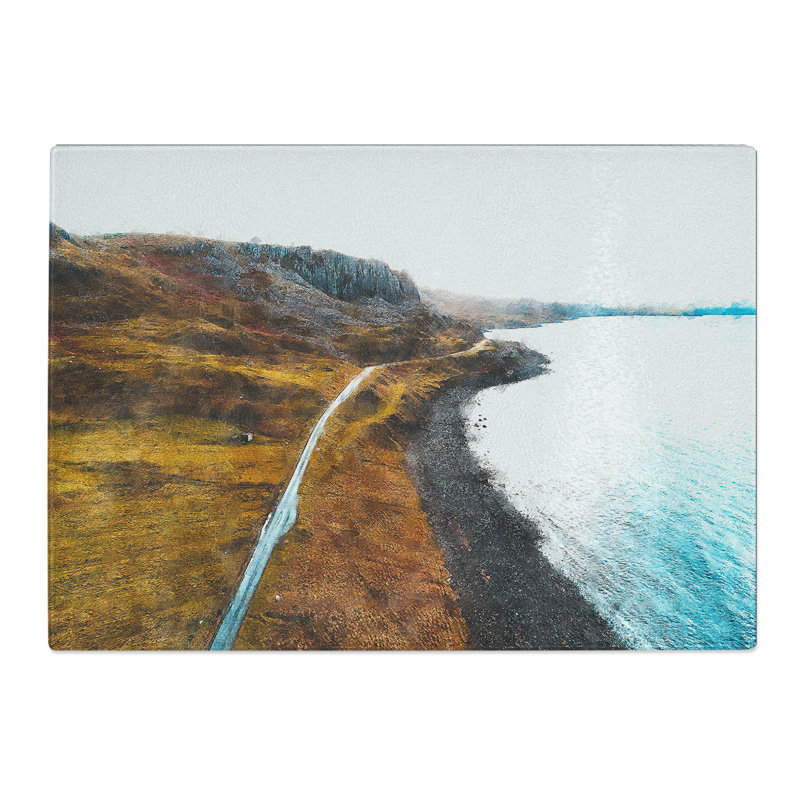 Tempered Glass Coast of Isle of Skye in Scotland Chopping Board, 28.5 cm x 39 cm