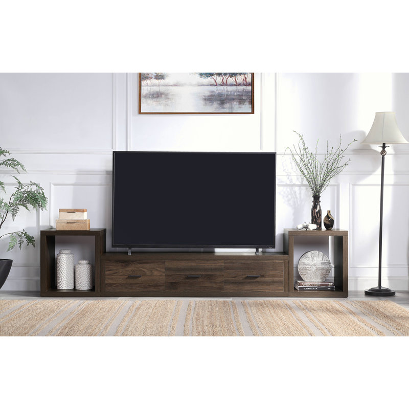 Harel 62'' Walnut Finish Media Console with Storage Cabinet