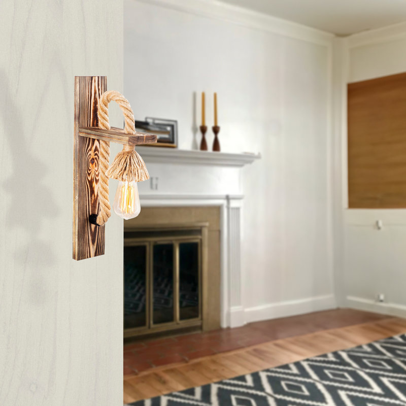 Modern Rustic Wall Lamp, Wooden Body, 17.7 x 7.1 inches | Height: 17.7 inches | 1 x E27 Socket, Max 40W | Elegant Solid Color Design, IP20 Rated | Perfect for Living Room, Bedroom, and Hallway Lighting