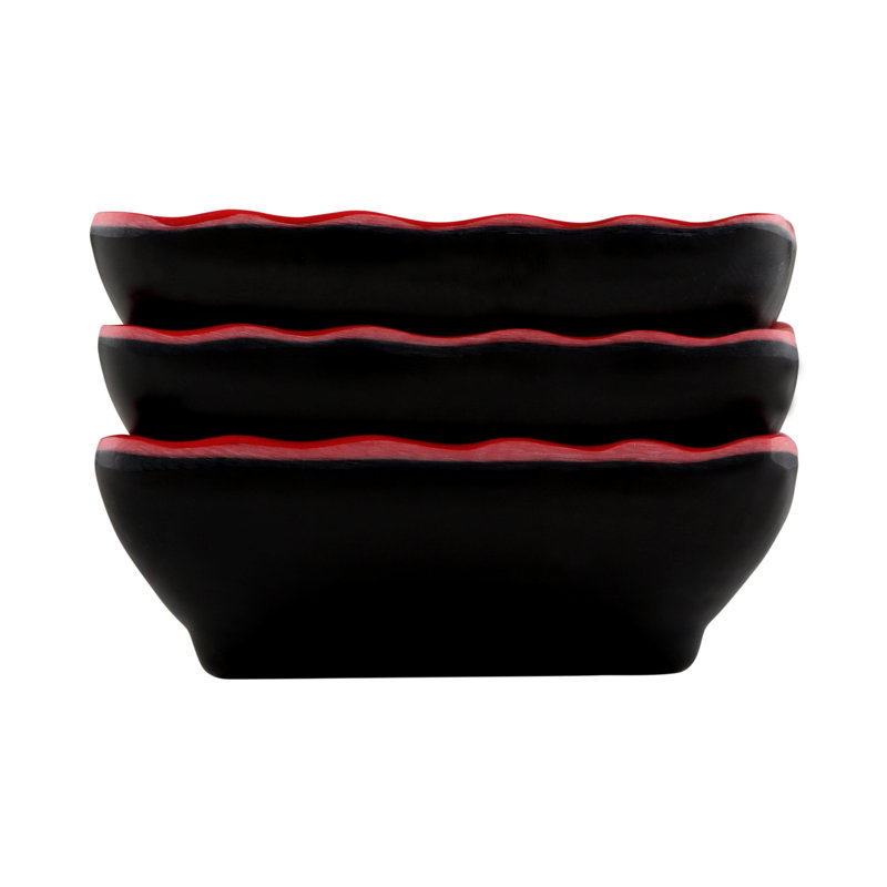 Elite Global Solutions Karma Melamine Condiment Server, Black/Red