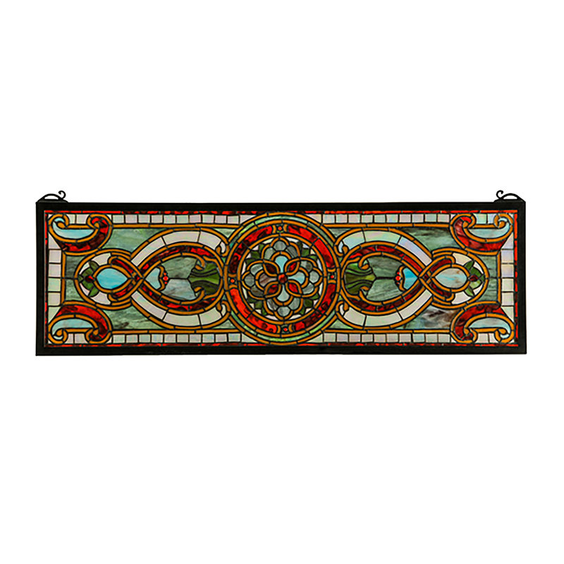 35"W X 11"H Evelyn in Topaz Transom Stained Glass Window