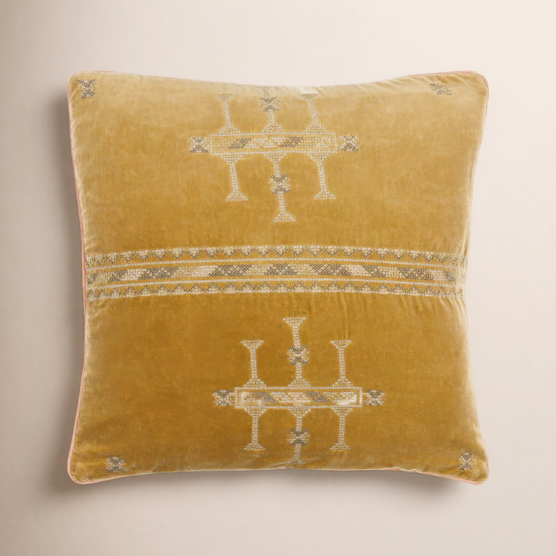 Coussin en coton Veola, Cuivre, Housse de coussin seulement - sans coussin, 18 po x 18 po
