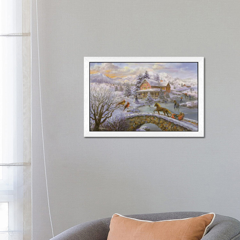 Winter Joy by Nicky Boehme - Print on Canvas, 152.5 cm H x 101.5 cm W, White Framed