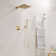 Calder Thermostatic 2 Functions Wall Mounted Shower System in Brushed Gold