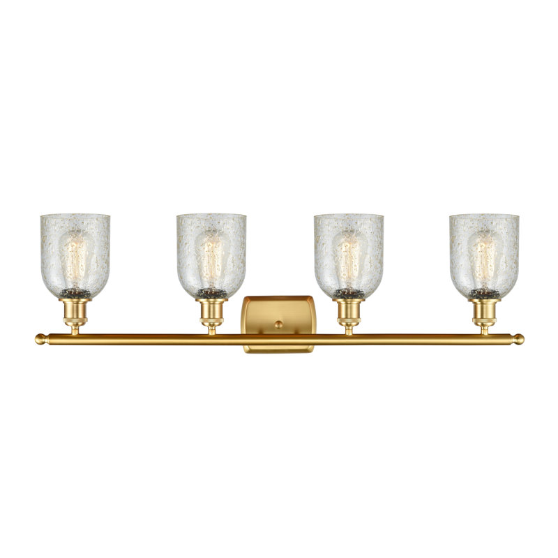 Éclairage de salle de bain à intensité variable 4 lumières Vella, Mica, Ampoule DEL 6 watts Vinage, Or satiné