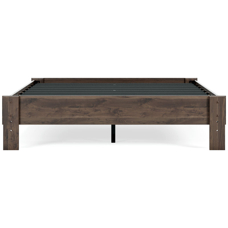 Lit plateforme Calverson, Grand lit, Marron foncé